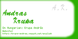 andras krupa business card